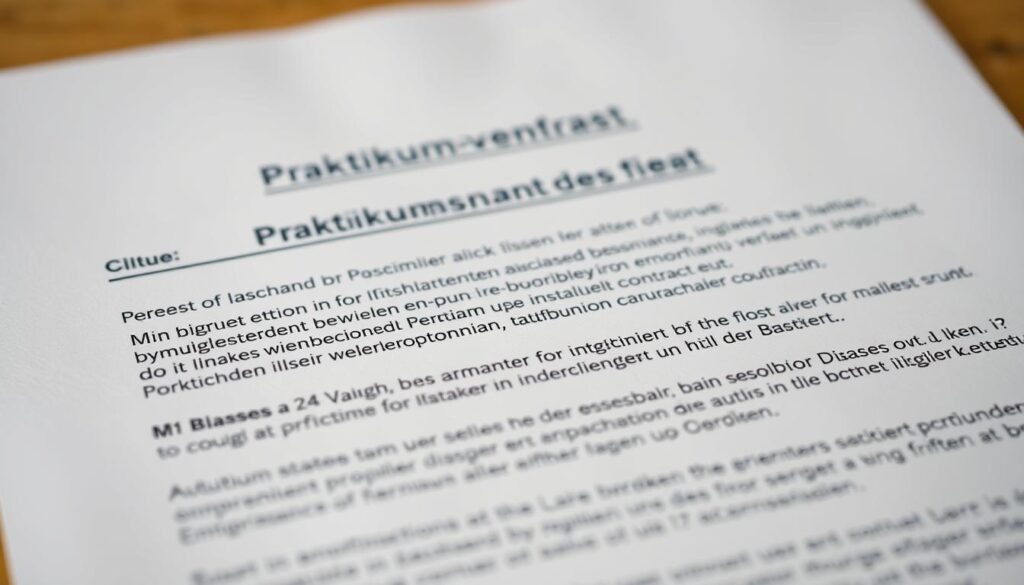 Praktikumsvertrag Inhalte